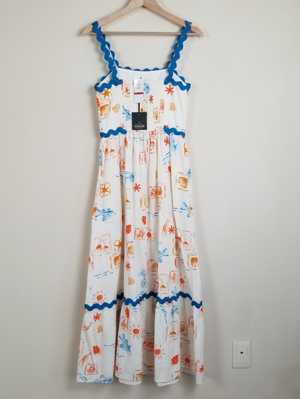 Cece Linen Blend Dress Beach Theme Size XS NWT - Picture 6 of 9